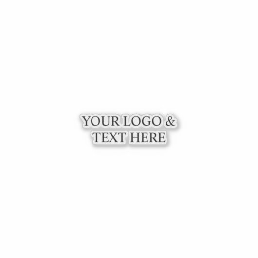 White Personalized – Your Logo & Text Here Sticker (Voorkant)