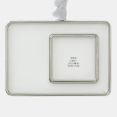 White Personalized – Your Logo & Text Here Verzilverd Kader Ornament (Voorkant)