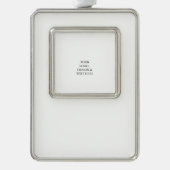White Personalized – Your Logo & Text Here Verzilverd Kader Ornament (Voorkant)