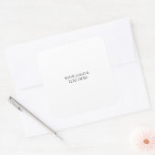 White Personalized – Your Logo & Text Here Vierkante Sticker (Envelop)