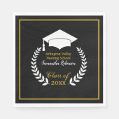White Pet and Laurel Graduation Party Paper Napkin Servet (Voorkant)