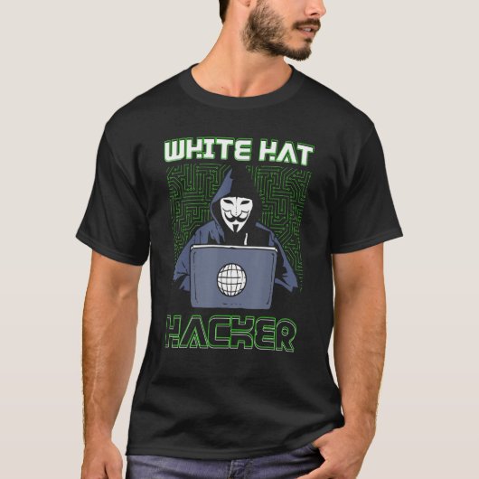 White Pet Hacker Hacking Programming Dark Net T-shirt (Voorkant)