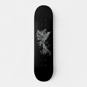 White Phoenix on Black Skateboard