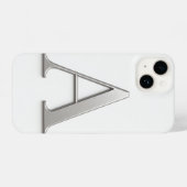 White Phone Case with Silver Letter Trendy iPhone Hoesje (Achterkant horizontaal)