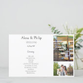 White Photo Collage programme de mariage (Debout devant)