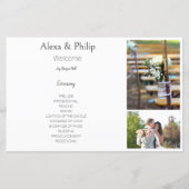 White Photo Collage programme de mariage (Devant)