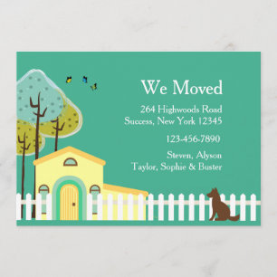 White Picket Fence Moving Announge Aankondiging