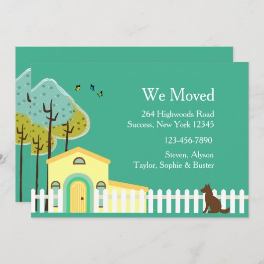 White Picket Fence Moving Announge Aankondiging (Voorkant / Achterkant)