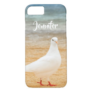 White Pigeon Bird Persoonlijke naam iPhone 8/7 Hoesje