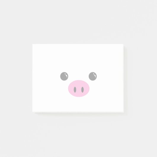 White Piglet Cute Animal Face Design Post-it® Notes (Voorkant)