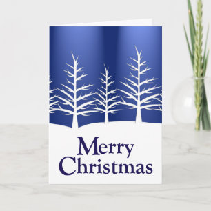 White Pine Trees Elegant Kerstmis Feestdagen Kaart