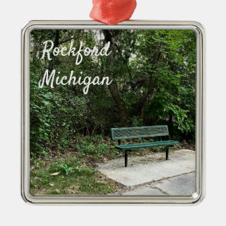 White Pine Walking Trail Bench Rockford Michigan Metalen Ornament