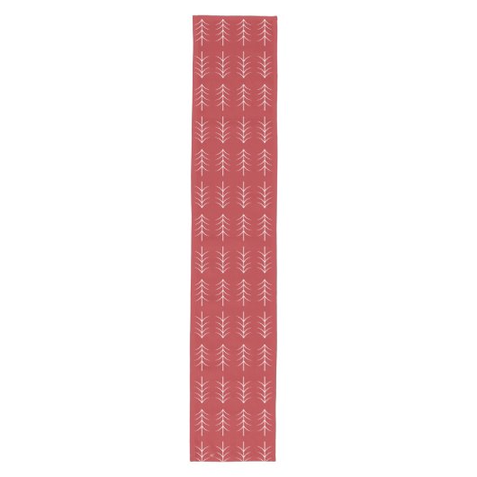 White Pines Pattern Red Kerstmis Runner Medium Tafelloper (Voorkant)