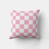 White & Pink Checkerboard Pattern Throw Pillow Kussen (Achterkant)