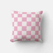 White & Pink Checkerboard Pattern Throw Pillow Kussen (Voorkant)