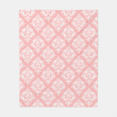White & Pink Floral Damasks Pattern Fleece Deken (Voorkant)