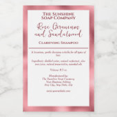 White pink foil waterproof cosmetics bottle label voedselcontainer etiket (Enkel label)