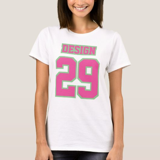 WHITE PINK GREEN Womens Basic Cotton TShirt (Voorkant)
