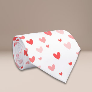 White Pink Hearts Valentijnsdag Stropdas