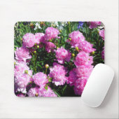 White Pink Peony Mousepad Muismat (Met muis)