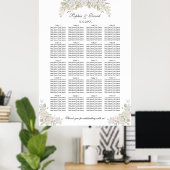 White Pink Roses Wedding Zitplaatsen Grafiek 160 g Poster (Thuiskantoor)