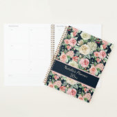 White & Pink Roses with Quote Personalized Planner (Devant avec enveloppe)