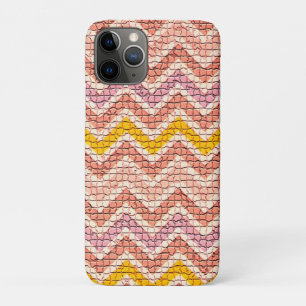 WHITE PINK YELLOW MOSAIC CHEVRONS iPhone 11 PRO HOESJE