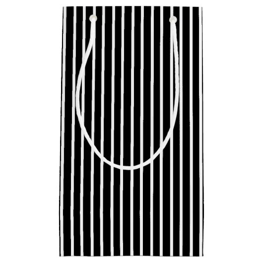 White Pinstripe Gift Bag Klein Cadeauzakje (Voorkant)