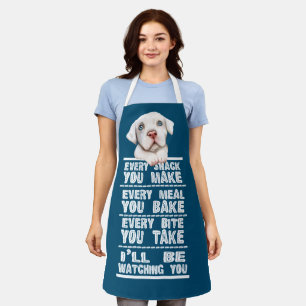 White Pitbull Dog Elke snack die je maakt Schort