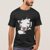White Pitbull Face Inside - New T-shirt (Voorkant)