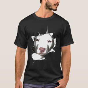 White Pitbull Face Inside - New T-shirt