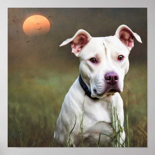 White Pitbull Poster (Voorkant)