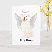 White Pitbull Staffy Sympathie Memorial Kaart (Gele Bloem)