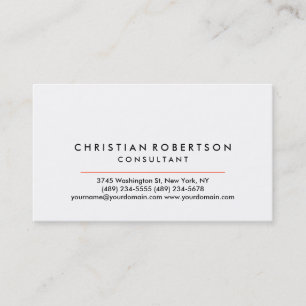 White Plain Modern Visitekaartje