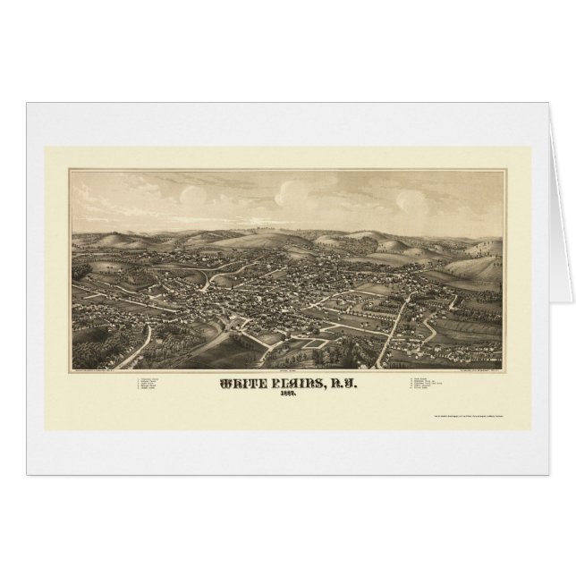 White Plains, NY Panoramic Map - 1887 (Voorkant Horizontaal)