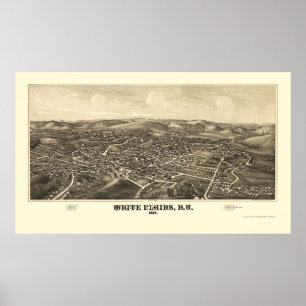 White Plains, NY Panoramic Map - 1887 Poster