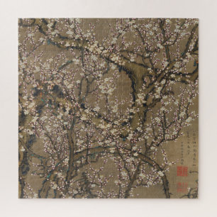 White Plum Blossom en Moon van Ito Jakuchu Legpuzzel