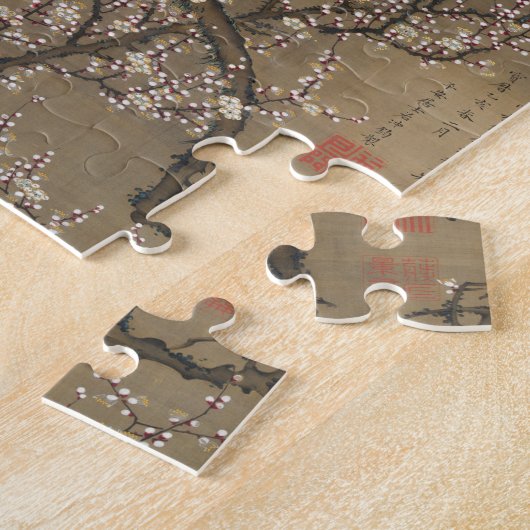 White Plum Blossom en Moon van Ito Jakuchu Legpuzzel (Zijkant)
