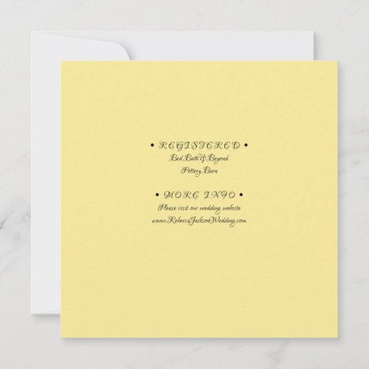 White Plumeria Flower, Yellow, Wedding, Save Date Kaart (Achterkant)