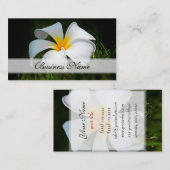 White Plumeria Frangipani Hawaii Flowers Visitekaartje (Voorkant / Achterkant)
