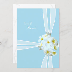 White Plumeria Hawaiian Bridal Showée Invitation