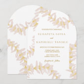 White Plumeria Invitation (Devant / Derrière)