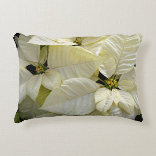 White Poinsettia Accent Pillow Kussen