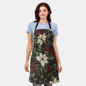 White Poinsettia Christmas Design Schort (Gedragen)