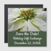 White Poinsettia Elegant Kerstfeestdag Floral (Voorkant / Achterkant)