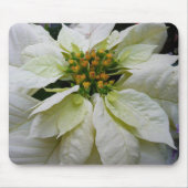 White Poinsettia Elegant Kerstfeestdag Floral Muismat (Voorkant)