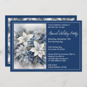White Poinsettia Fête Invitation (Devant / Derrière)