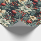 White Poinsettia Holiday Cadeaupapier (Hoek)