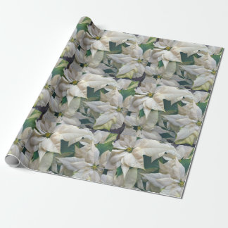 White Poinsettia Holiday Wrapping Paper Cadeaupapier