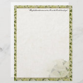 White Poinsettia kerstationery (Voorkant / Achterkant)